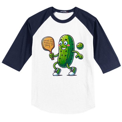 Funny Pickleball Pickle Player  Baseball Sleeve Shirt