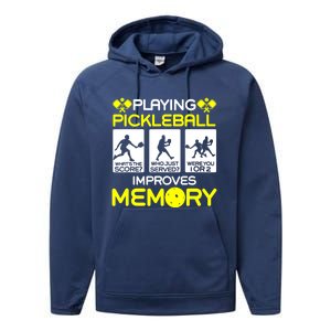 Funny Playing Pickleball Improves Memory Dink Player Gift Performance Fleece Hoodie