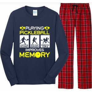 Funny Playing Pickleball Improves Memory Dink Player Gift Long Sleeve Pajama Set