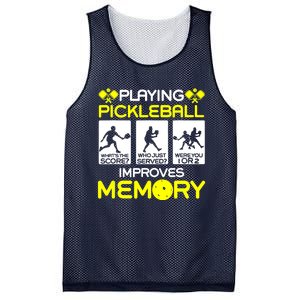 Funny Playing Pickleball Improves Memory Dink Player Gift Mesh Reversible Basketball Jersey Tank