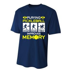 Funny Playing Pickleball Improves Memory Dink Player Gift Performance Sprint T-Shirt