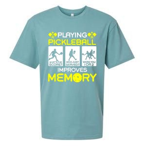 Funny Playing Pickleball Improves Memory Dink Player Gift Sueded Cloud Jersey T-Shirt