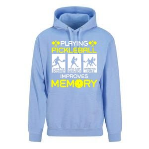 Funny Playing Pickleball Improves Memory Dink Player Gift Unisex Surf Hoodie