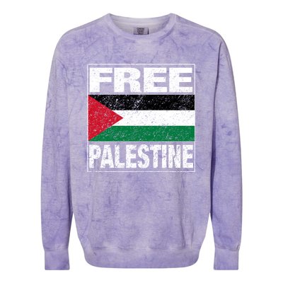 Free Palestine Palestine Flag I Love Palestine Gaza Gift Colorblast Crewneck Sweatshirt