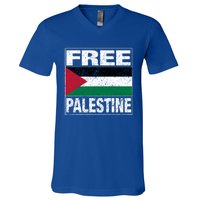 Free Palestine Palestine Flag I Love Palestine Gaza Gift V-Neck T-Shirt