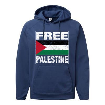 Free Palestine Palestine Flag I Love Palestine Gaza Gift Performance Fleece Hoodie