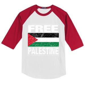 Free Palestine Palestine Flag I Love Palestine Gaza Gift Kids Colorblock Raglan Jersey