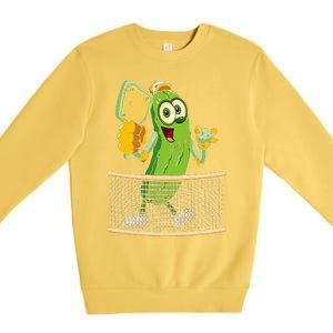 Funny Pickleball Player Pickle Ball Lover Premium Crewneck Sweatshirt