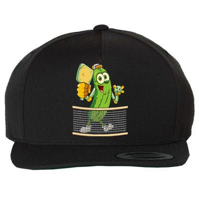 Funny Pickleball Player Pickle Ball Lover Wool Snapback Cap