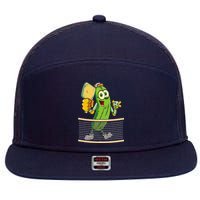 Funny Pickleball Player Pickle Ball Lover 7 Panel Mesh Trucker Snapback Hat