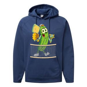 Funny Pickleball Player Pickle Ball Lover Performance Fleece Hoodie