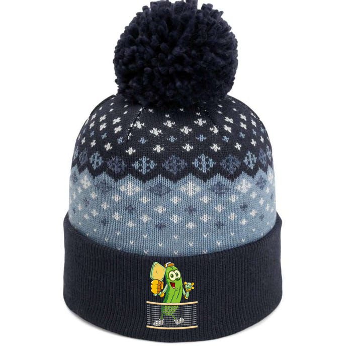 Funny Pickleball Player Pickle Ball Lover The Baniff Cuffed Pom Beanie