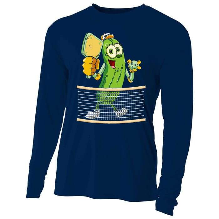 Funny Pickleball Player Pickle Ball Lover Cooling Performance Long Sleeve Crew