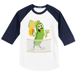 Funny Pickleball Player Pickle Ball Lover Baseball Sleeve Shirt