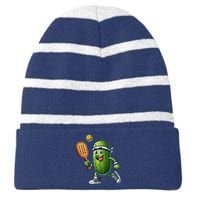 Funny Pickleball Player Paddleball Lover Striped Beanie with Solid Band