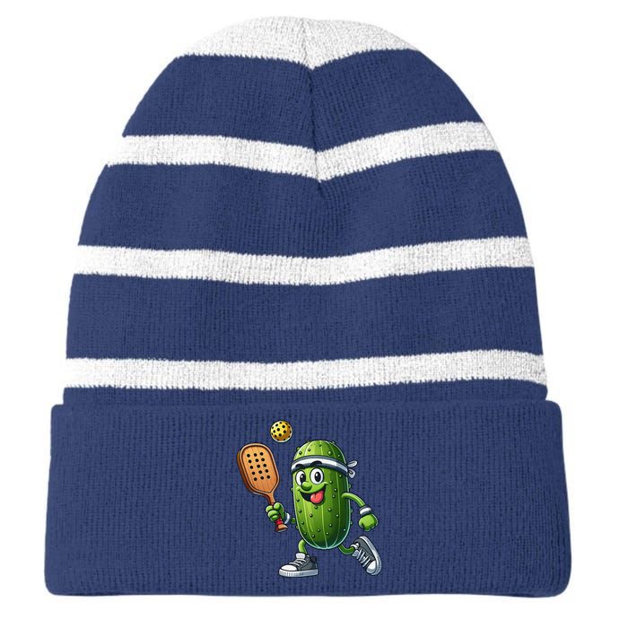 Funny Pickleball Player Paddleball Lover Striped Beanie with Solid Band