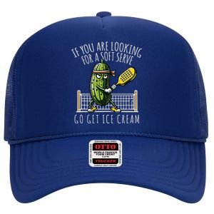 Funny Pickleball Player Paddleball Lover High Crown Mesh Back Trucker Hat