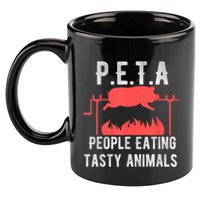 Funny P.E.T.A People Eating Tasty Animals Bbq 11oz C Handle Ceramic Mug