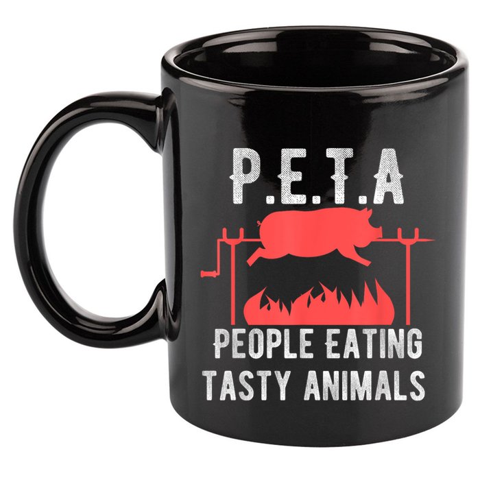 Funny P.E.T.A People Eating Tasty Animals Bbq 11oz C Handle Ceramic Mug