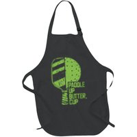 Funny Pickleball Paddle Up Butter Cup Full-Length Apron With Pockets