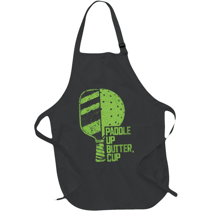 Funny Pickleball Paddle Up Butter Cup Full-Length Apron With Pockets