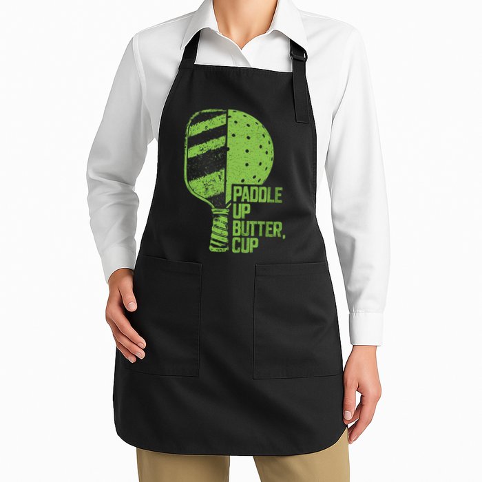 Funny Pickleball Paddle Up Butter Cup Full-Length Apron With Pockets