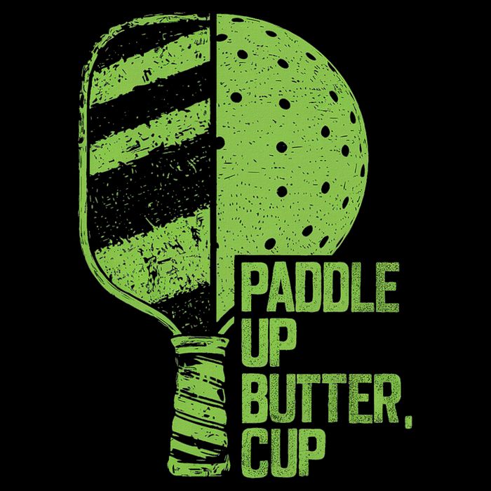 Funny Pickleball Paddle Up Butter Cup Full-Length Apron With Pockets