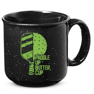 Funny Pickleball Paddle Up Butter Cup 15oz Campfire Ceramic Mug