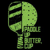 Funny Pickleball Paddle Up Butter Cup Drawstring Bag