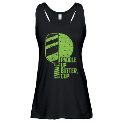 Funny Pickleball Paddle Up Butter Cup Ladies Essential Flowy Tank