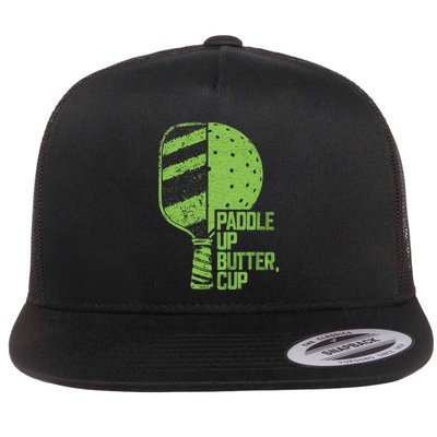 Funny Pickleball Paddle Up Butter Cup Flatbill Hat