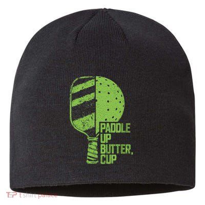 Funny Pickleball Paddle Up Butter Cup Sustainable Beanie