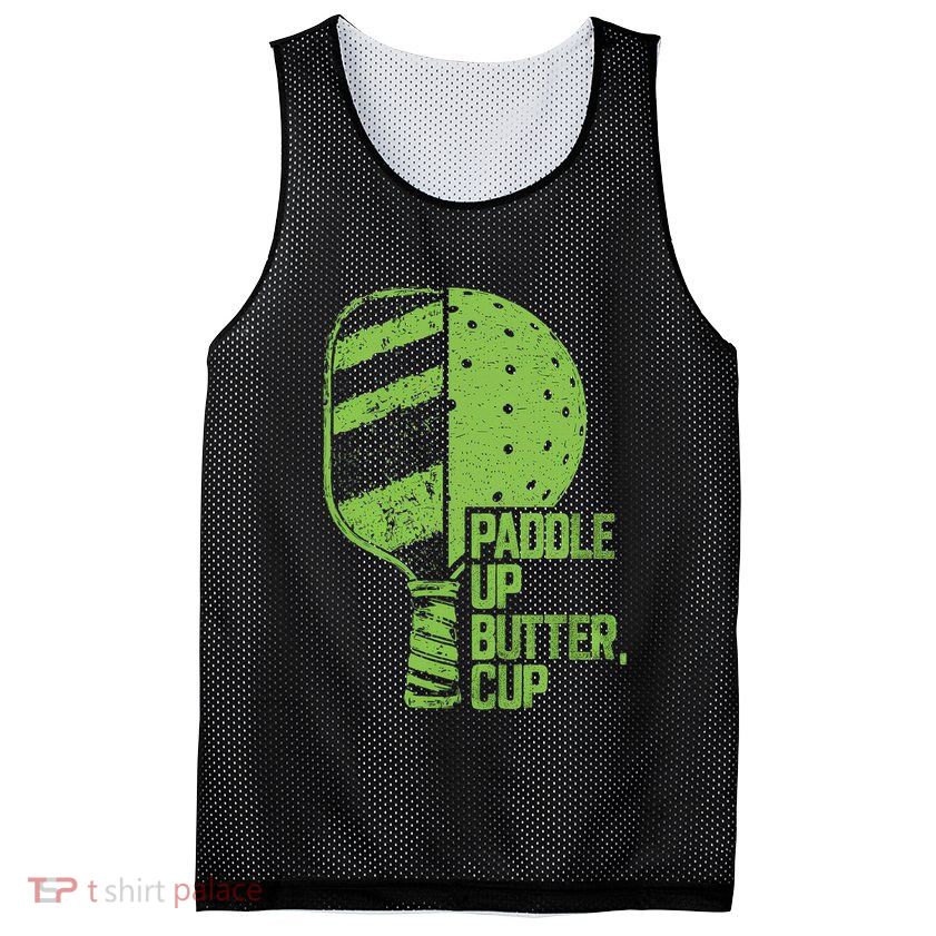 Funny Pickleball Paddle Up Butter Cup Mesh Reversible Basketball Jersey Tank