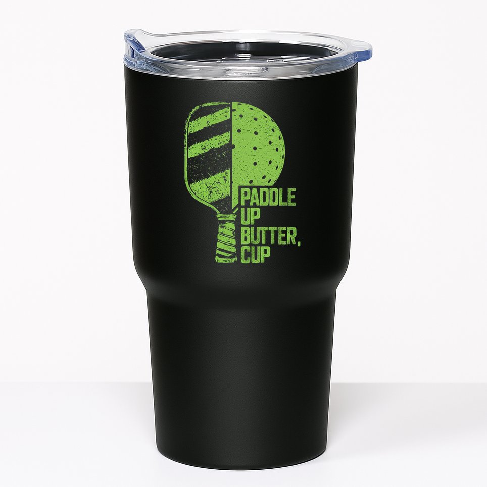 Funny Pickleball Paddle Up Butter Cup Tumbler