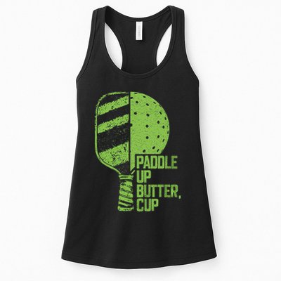 Funny Pickleball Paddle Up Butter Cup Womens Tank Top