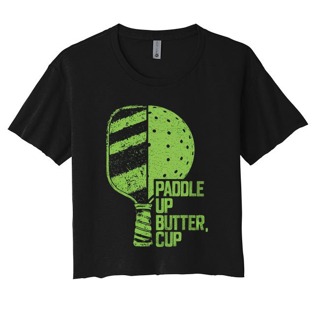 Funny Pickleball Paddle Up Butter Cup Crop Top