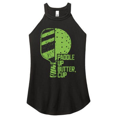 Funny Pickleball Paddle Up Butter Cup Women's Perfect Tri Rocker Tank