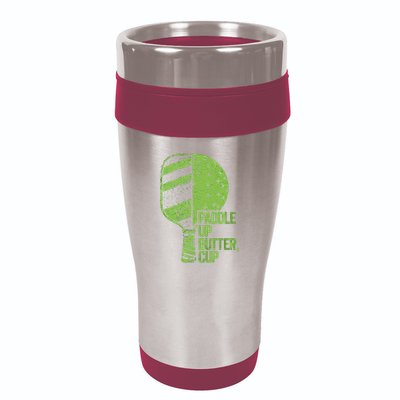 Funny Pickleball Paddle Up Butter Cup 16oz Travel Tumbler