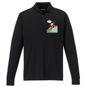 Fun Pickleball | Pickleball Santa | Pickleball Holiday | Pickleball Gift | Great Performance Long Sleeve Polo