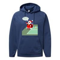 Fun Pickleball | Pickleball Santa | Pickleball Holiday | Pickleball Gift | Great Performance Fleece Hoodie