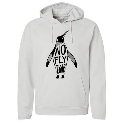 Funny Penguin Pilot Christmas Gift Idea Performance Fleece Hoodie