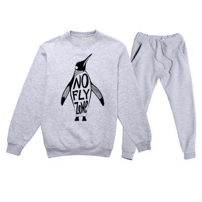 Funny Penguin Pilot Christmas Gift Idea Premium Crewneck Sweatsuit Set