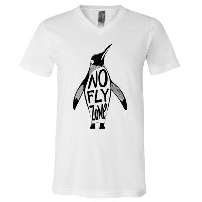 Funny Penguin Pilot Christmas Gift Idea V-Neck T-Shirt