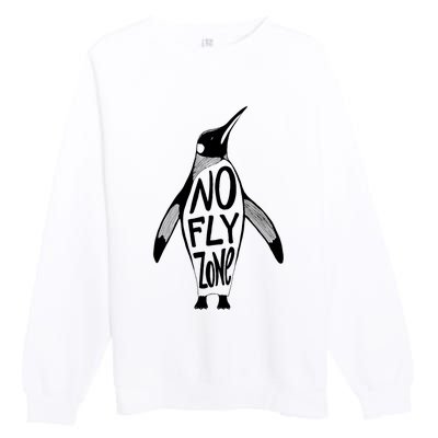 Funny Penguin Pilot Christmas Gift Idea Premium Crewneck Sweatshirt