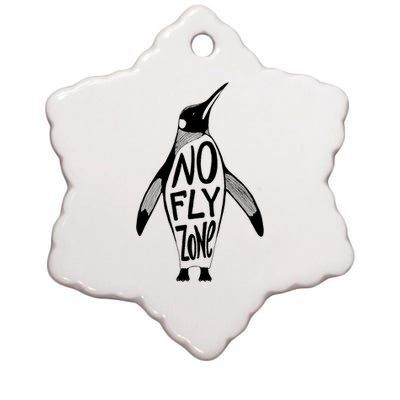 Funny Penguin Pilot Christmas Gift Idea Ceramic Star Ornament