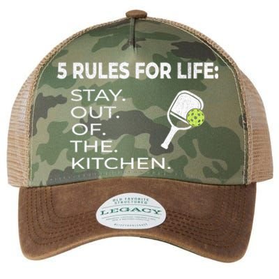 Funny Pickleball Pun Stay Out Of The Kitchen Green Gift Legacy Tie Dye Trucker Hat