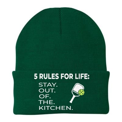 Funny Pickleball Pun Stay Out Of The Kitchen Green Gift Knit Cap Winter Beanie