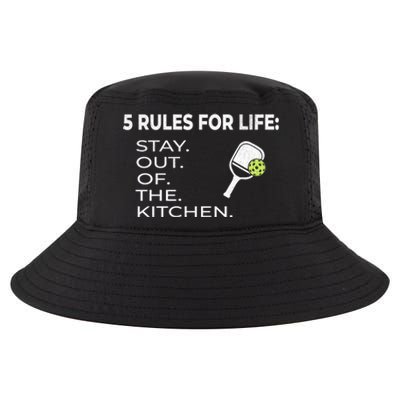 Funny Pickleball Pun Stay Out Of The Kitchen Green Gift Cool Comfort Performance Bucket Hat