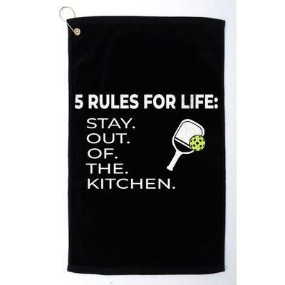 Funny Pickleball Pun Stay Out Of The Kitchen Green Gift Golf Towel