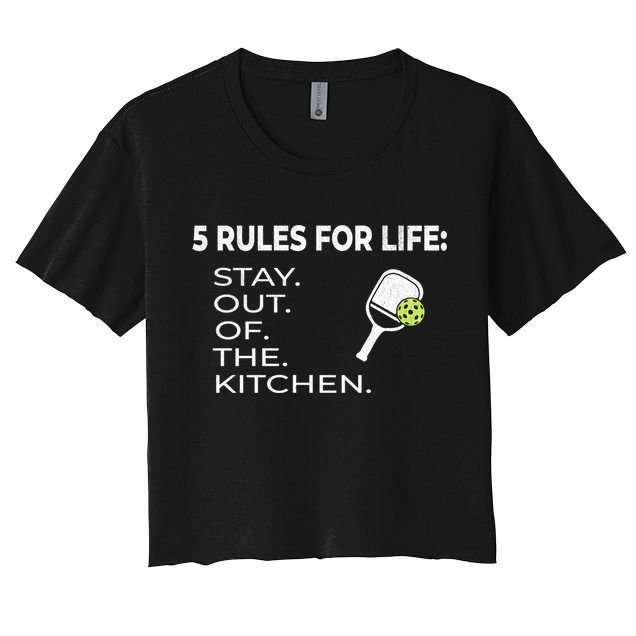 Funny Pickleball Pun Stay Out Of The Kitchen Green Gift Crop Top